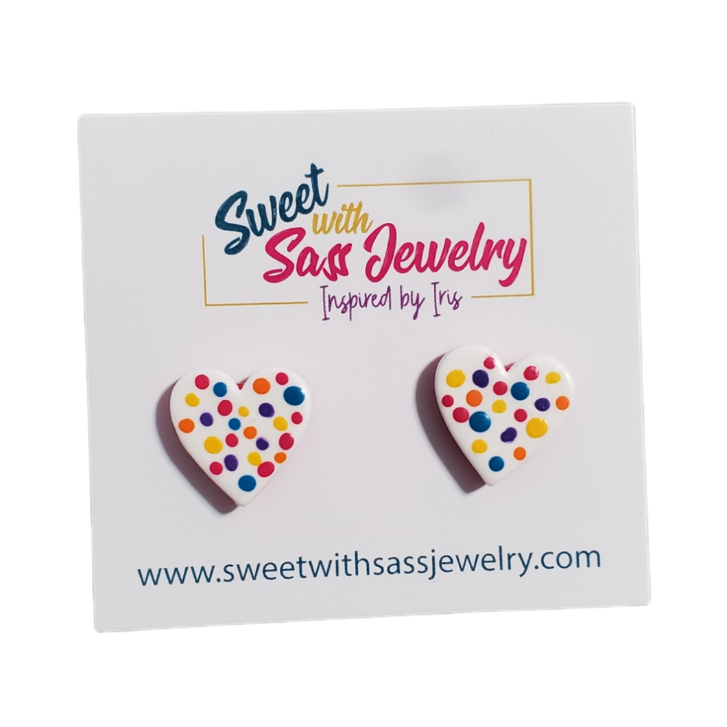 Colorful Heart Studs